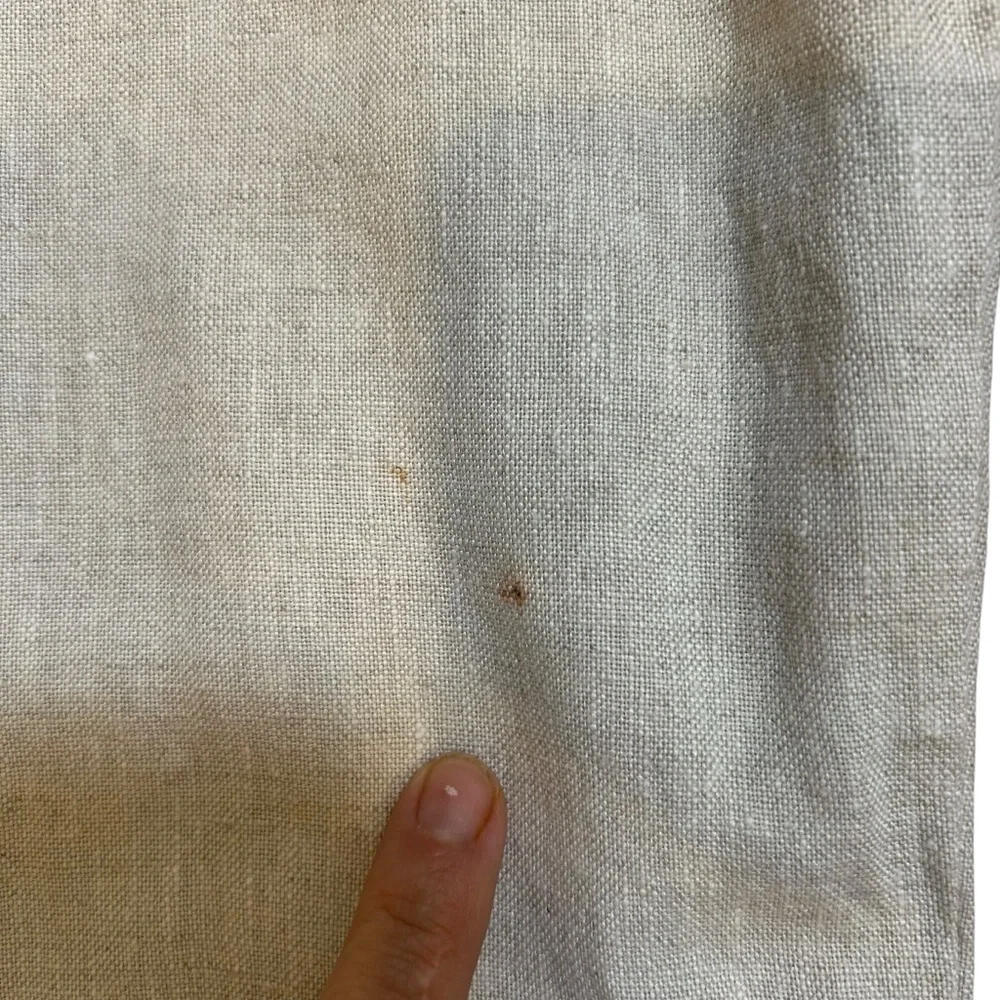 Reformation oatmeal linen vesta wide leg pleated trouser pants size 8 career - Picture 13 of 14